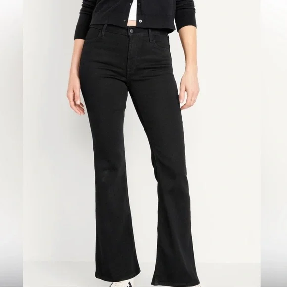 Old Navy black wow flare black jeans size 2 - Picture 1 of 6